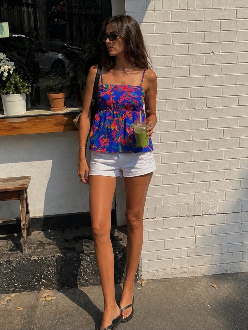 J. Crew Blue Tropical Print Spaghetti-Strap Camisole